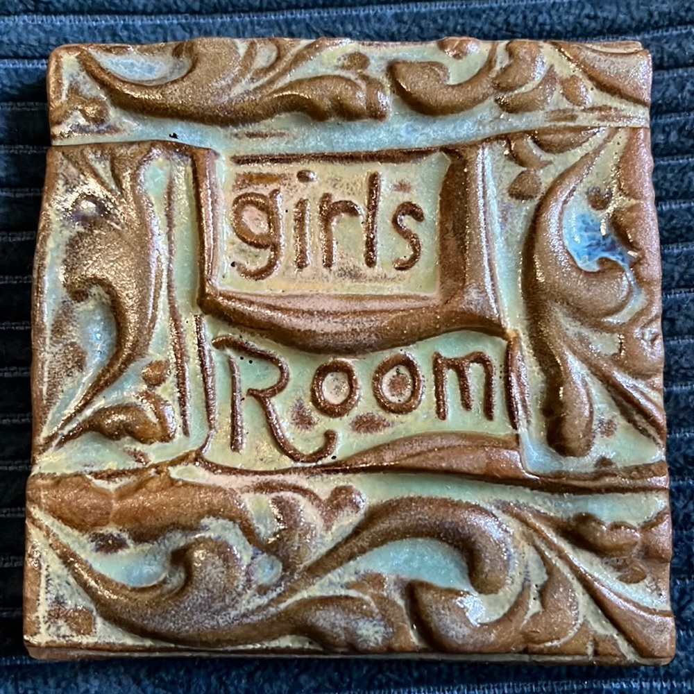 GIRLS ROOM TileSmile 3x3 Decorative Handmade Ceramic Green Blue Tile